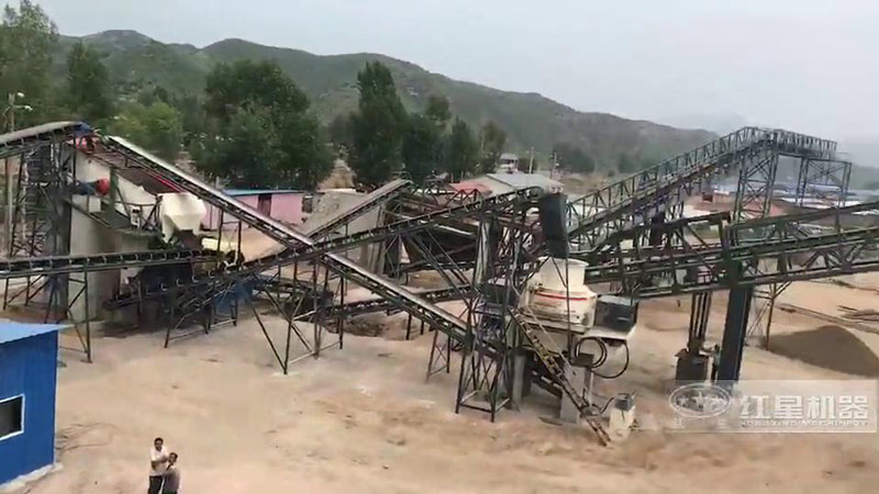 河北豐寧時產100噸鵝卵石碎沙生產視頻