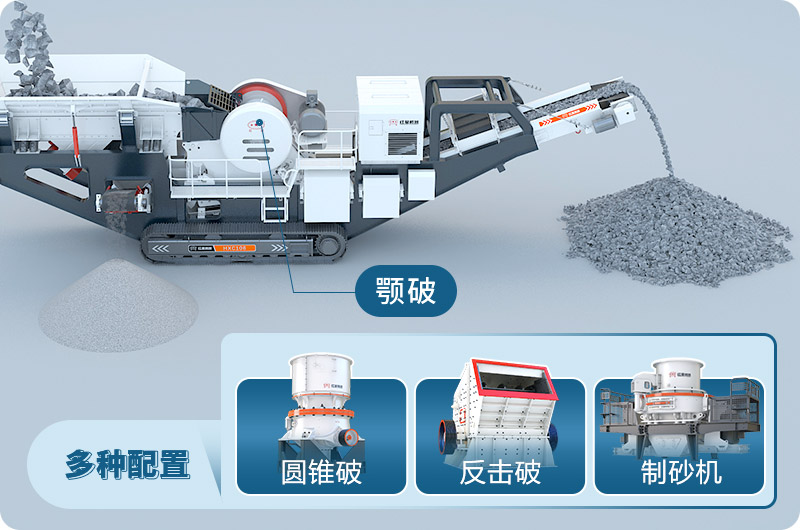 多種配置下的移動建筑垃圾粉碎機 多種配置下的移動建筑垃圾粉碎機