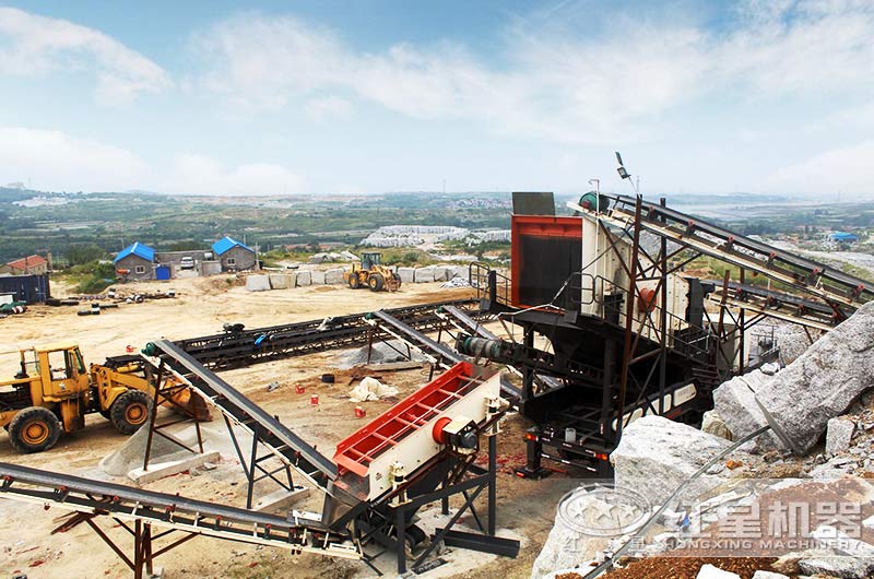 流動打石子機作業(yè)客戶現(xiàn)場