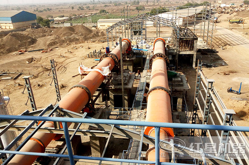 回轉(zhuǎn)窯膨潤土生產(chǎn)現(xiàn)場